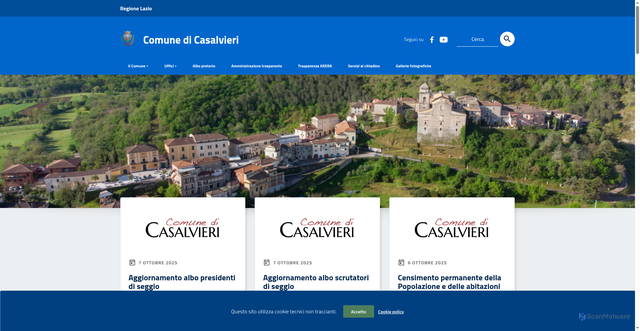 Security scan screenshot of https://www.comune.casalvieri.fr.it/