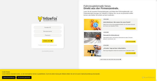 Security scan screenshot of https://map.yellowfox.de