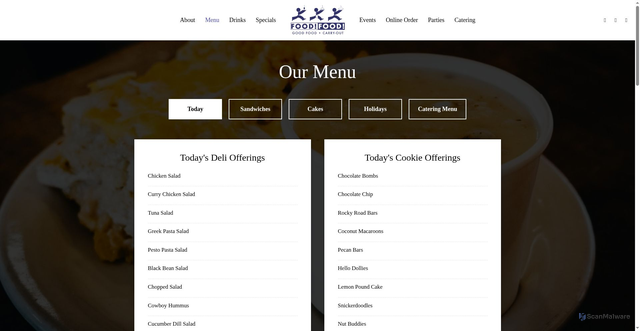 Security scan screenshot of https://foodfoodaustin.com/austin-tarrytown-food-food-food-menu