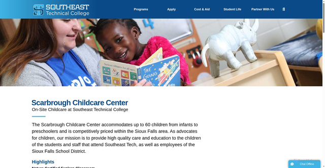 Security scan screenshot of https://www.southeasttech.edu/student-life/scarbrough.php