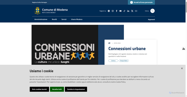 Security scan screenshot of https://www.comune.modena.it
