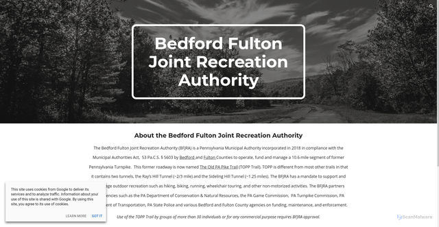 Security scan screenshot of https://www.bfjrauthoritypa.gov/