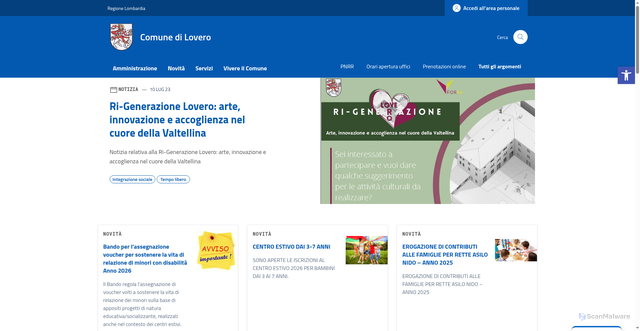 Security scan screenshot of https://www.comune.lovero.so.it
