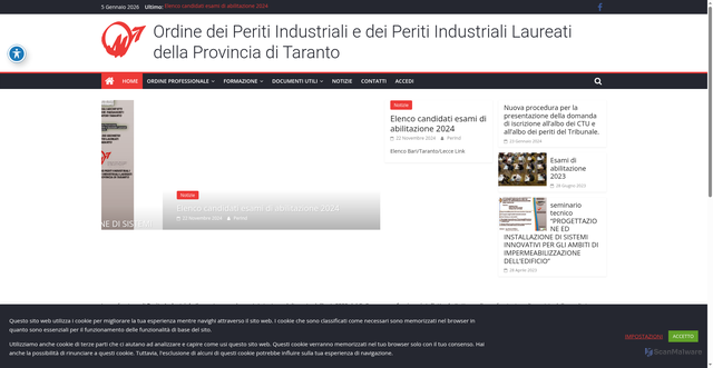 Security scan screenshot of https://www.periti-industriali.taranto.it/