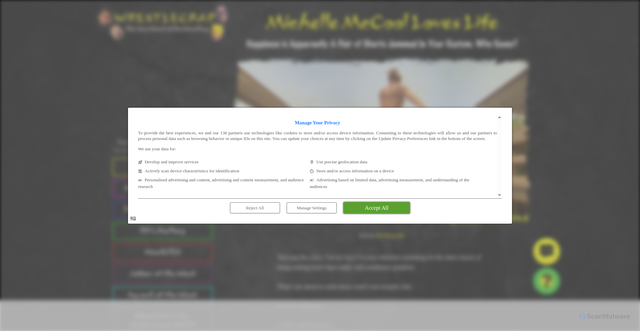 Security scan screenshot of https://www.wrestlecrap.com/inductions/michelle-mccool-loves-life/