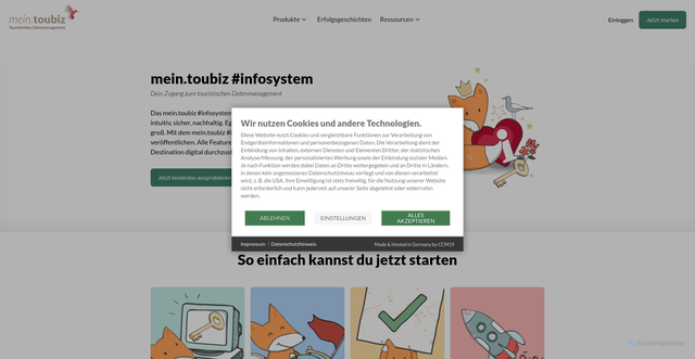 Security scan screenshot of https://toubiz.de