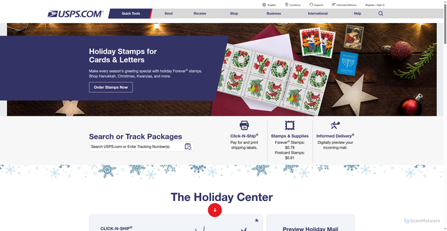Security scan screenshot of https://www.usps.com/
