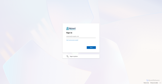 Security scan screenshot of https://valcourt-my.sharepoint.com