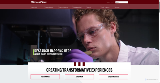 Security scan screenshot of https://www.missouristate.edu/