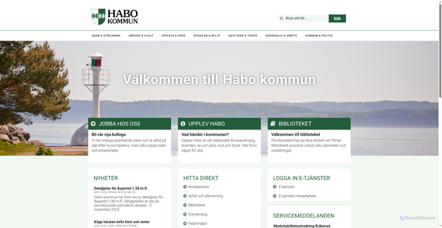 Security scan screenshot of https://www.habokommun.se/