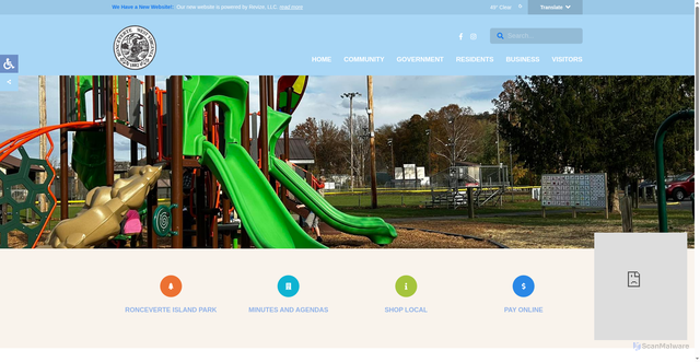 Security scan screenshot of https://cityofroncevertewv.gov/
