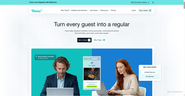 Security scan screenshot of https://api.thanx.com