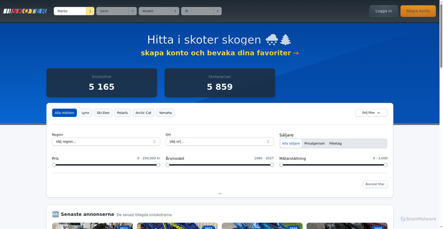 Security scan screenshot of https://skoterbanken.se