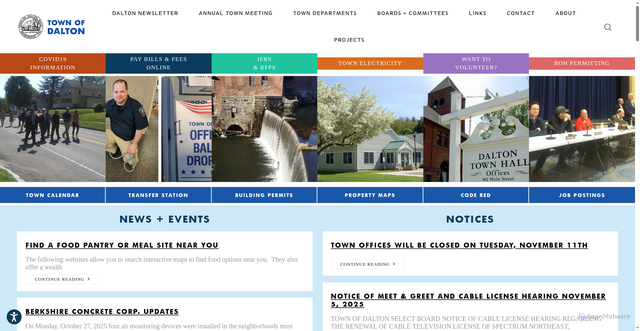 Security scan screenshot of https://dalton-ma.gov/