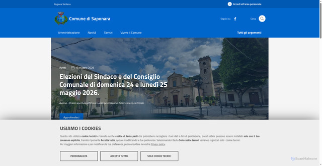 Security scan screenshot of https://comune.saponara.me.it