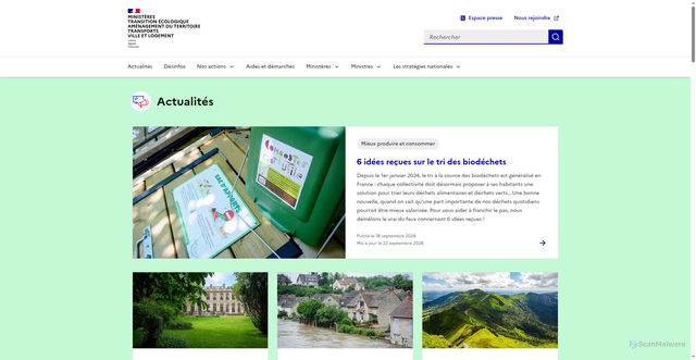 Security scan screenshot of https://ecologie.gouv.fr