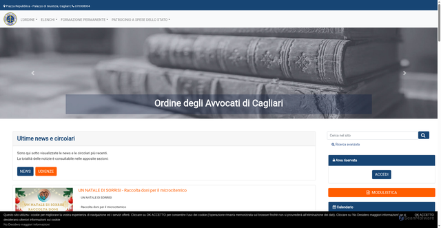 Security scan screenshot of https://www.ordineavvocaticagliari.it/