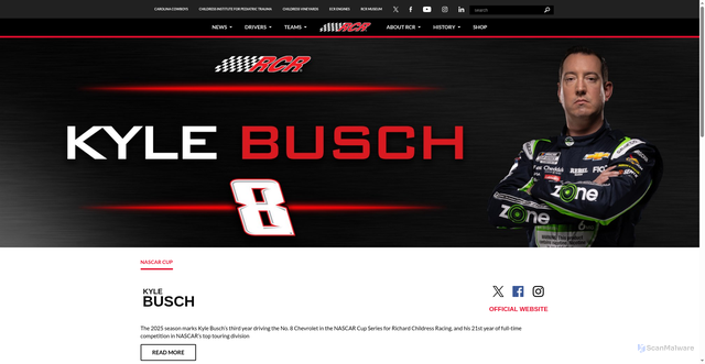 Security scan screenshot of https://www.rcrracing.com/drivers/kyle-busch/