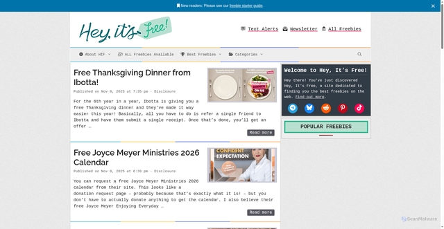 Security scan screenshot of https://www.heyitsfree.net/
