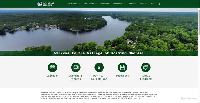 Security scan screenshot of https://roamingshoresoh.gov/