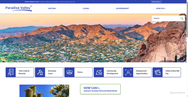 Security scan screenshot of https://paradisevalleyaz.gov/