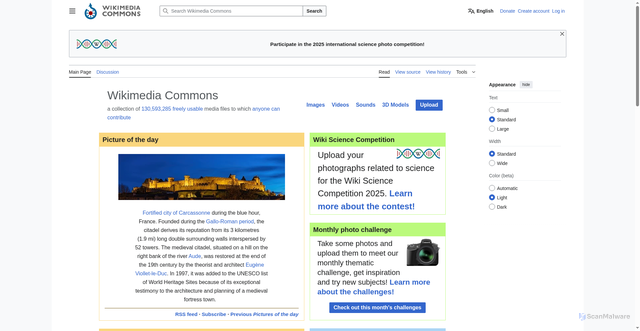 Security scan screenshot of https://commons.wikimedia.org/