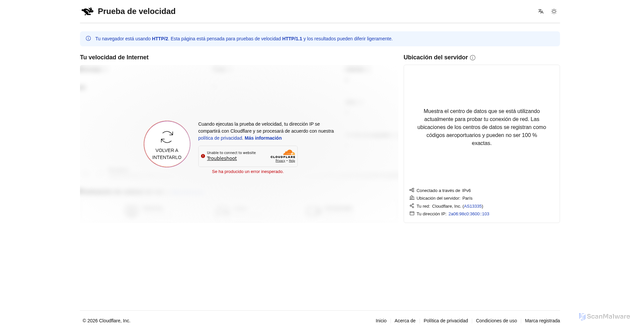 Security scan screenshot of https://silver-brook-97d1.pages.dev/es-es
