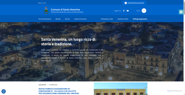 Security scan screenshot of https://comune.santavenerina.ct.it/