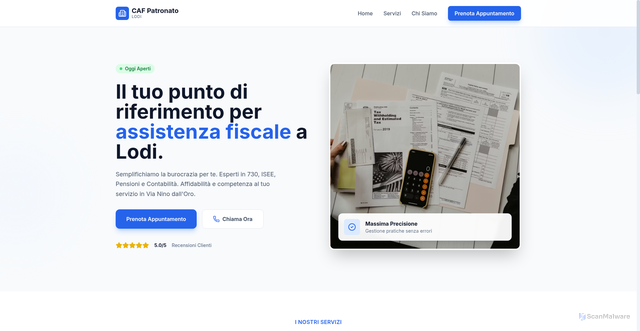 Security scan screenshot of https://cafpatronatolodi-fkg9bibh1b.edgeone.app/