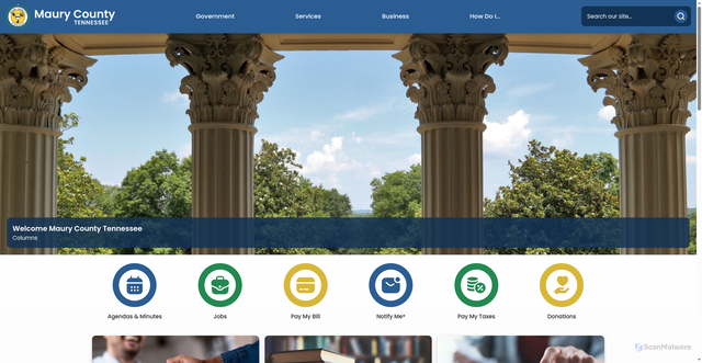 Security scan screenshot of https://maurycounty-tn.gov/