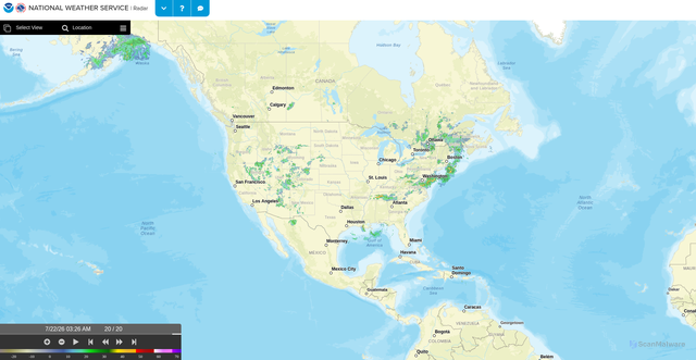 Security scan screenshot of https://radar.weather.gov