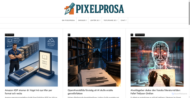 Security scan screenshot of https://pixelprosa.se