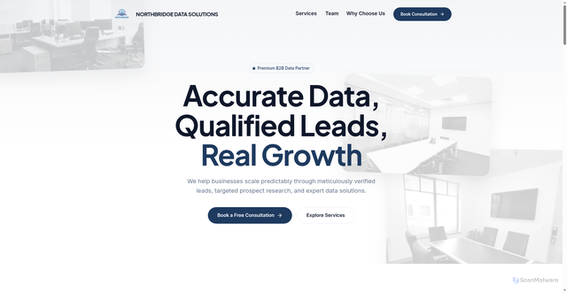 Security scan screenshot of http://www.northbridgedatasolutions.com/