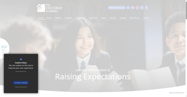 Security scan screenshot of https://www.theoxfordacademy.org/