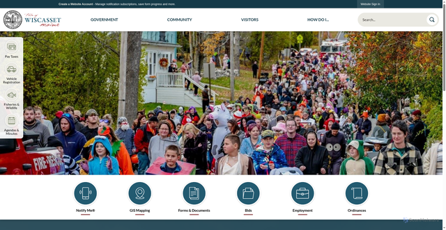 Security scan screenshot of https://www.wiscasset.gov/