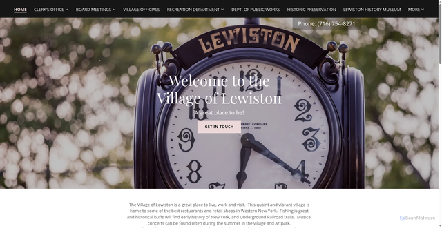 Security scan screenshot of https://villageoflewistonny.gov/