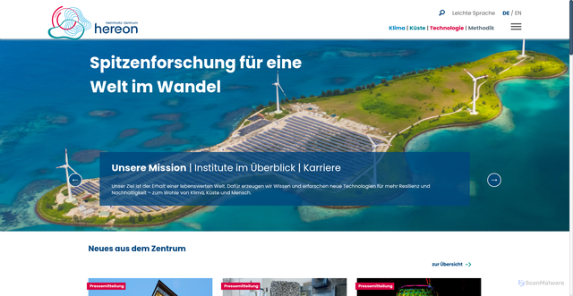 Security scan screenshot of http://www.gkss.de