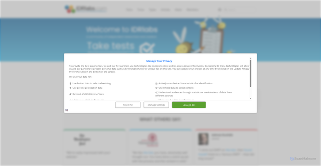 Security scan screenshot of https://idrlabs.com