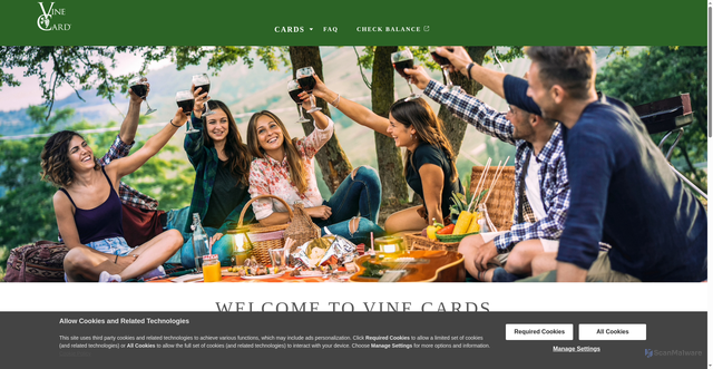 Security scan screenshot of https://vinecards.ca