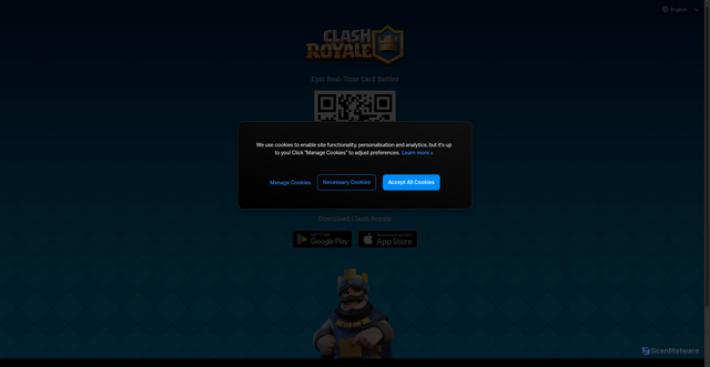 Security scan screenshot of https://link.clashroyale.com/