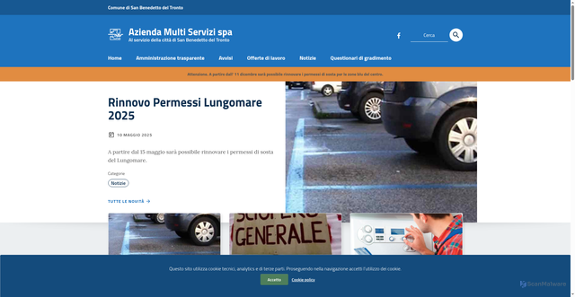 Security scan screenshot of https://www.sbt.it/