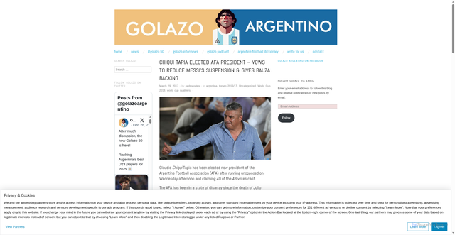 Security scan screenshot of https://golazoargentino.com/2017/03/29/chiqui-tapia-elected-afa-president-vows-to-reduce-messis-suspension-gives-bauza-backing/