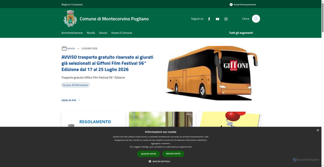 Security scan screenshot of https://www.comune.montecorvinopugliano.sa.it