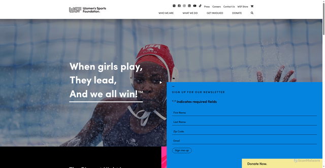 Security scan screenshot of https://www.womenssportsfoundation.org/