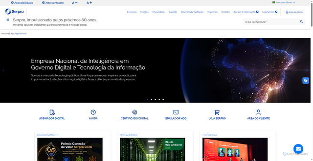 Security scan screenshot of https://www.serpro.gov.br