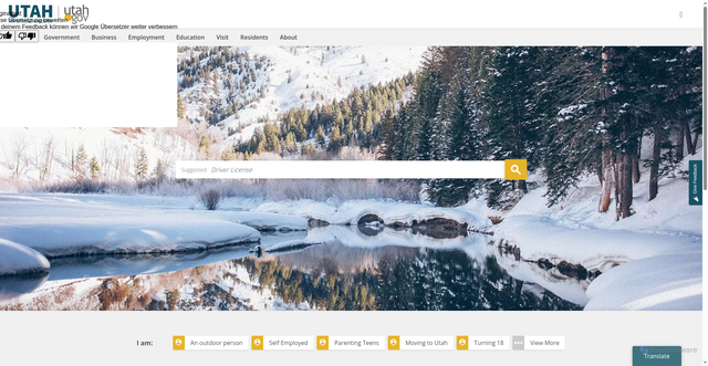 Security scan screenshot of https://www.utah.gov/index.html