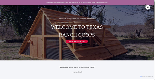 Security scan screenshot of http://texasranchcoops.com/