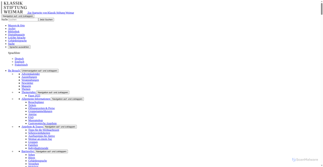 Security scan screenshot of https://www.klassik-stiftung.de/