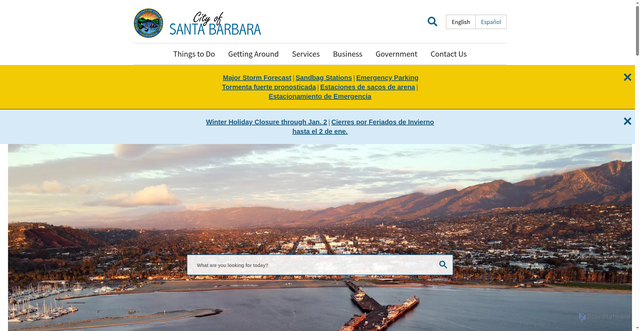 Security scan screenshot of https://santabarbaraca.gov/