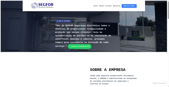 Security scan screenshot of https://segfor.com.br